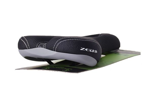 Седло ZEUS Z-4010 City Bike 265x165mm,рельсы сталь,пластиковый бампер,анатомическое,черное\серое,392гр