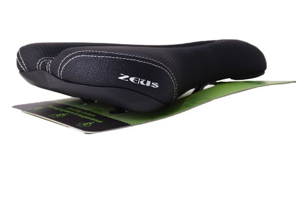 Седло ZEUS Z-4010 City Bike 265x165mm,рельсы сталь,пластиковый бампер,анатомическое,черное,392гр